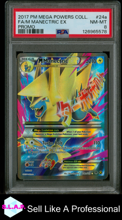 FA/M MANECTRIC EX PROMO POKEMON MEGA POWERS COLLECTION PROMO 2017 24A PSA 8 - Image 1