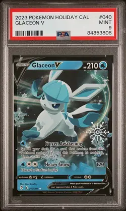 Glaceon V 040 Holiday Calendar 2023 Pokemon Promo PSA 9 MINT Givrali - Image 1