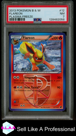 FLAREON PLASMA FREEZE POKEMON BLACK & WHITE PLASMA FREEZE 2013 12 PSA 7 - Image 1