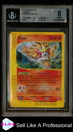 ENTEI HOLO R 2003 POKEMON-E AQUAPOLIS GERMAN H8 BGS 8.0 - Image 1
