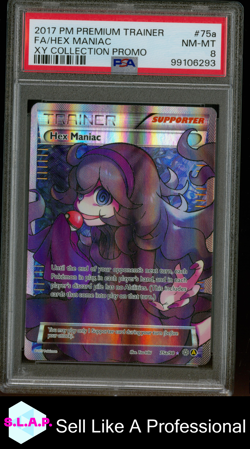 FA/HEX MANIAC XY COLL PRM POKEMON PREMIUM TRAINER XY COLL PRM 2017 75A PSA 8 - Image 1