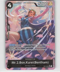One Piece English - Mr.2.Bon.Kurei (Bentham) - Alternate Art OP14-091 - SR - NM - Image 1