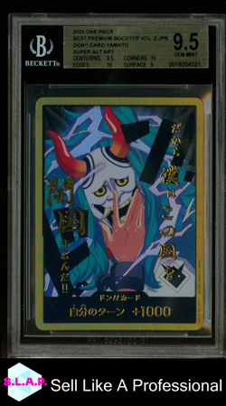YAMATO GOLD DON!! SUPER ALT ART ONE PIECE 2025 PRB02 VOL. 2 GEM MINT JAP BGS 9.5 - Image 1