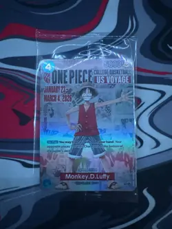 One Piece Monkey.D.Luffy College Basketball US Voyage P-055 Gonzaga Promo Sealed - Image 1