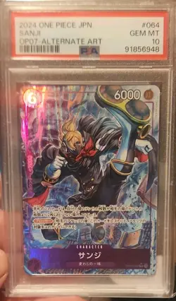 Bandai Sanji OP07-Alternate Art 064 Foil PSA 10 Japanese One Piece CCG - Image 1