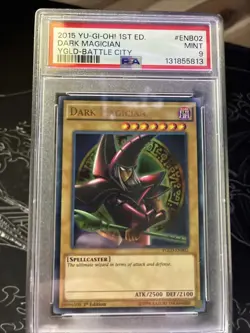 PSA 9 Yugioh Dark Magician YGLD-ENB02 1st Edition 2015 Mint Card Battle City - Image 1