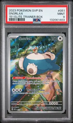 2023 Pokemon SVP En Snorlax 151 Elite Trainer Box ETB Black Star Promo #51 PSA 9 - Image 1