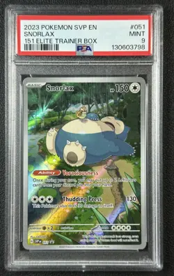 SNORLAX PSA 9 2023 POKEMON SV BLACK STAR PROMOS SVP EN #051 151 ETB MINT 798 - Image 1