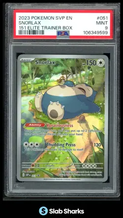 2023 POKEMON BLACK STAR PROMO SVP EN #051 SNORLAX 151 ETB PROMO PSA 9 - Image 1