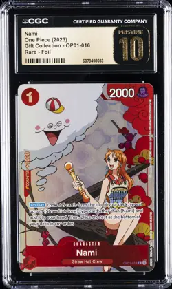 2023 ONE PIECE GIFT COLL, RARE - FOIL #OP01-016 NAMI CGC 10 PERFECT - Image 1