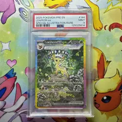 Pokemon TCG Leafeon EX Prismatic Evolutions SIR Card PSA 9 Mint #144/131 - Image 1