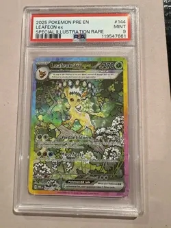 Pokemon TCG Leafeon EX Prismatic Evolutions SIR Card PSA 9 Mint #144/131 - Image 1