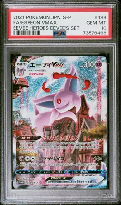 PSA 10 Espeon VMAX 189/S-P Alt Art Eevee Heroes Promo Japanese Pokemon Card - Image 1