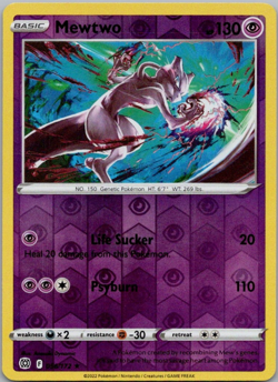 Pokemon - Mewtwo - 056/172 - Reverse Holo Rare - Brilliant Stars - NM/M - Image 1