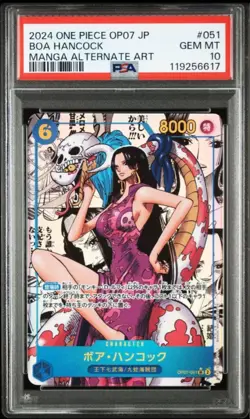 PSA 10 ONE PIECE Card Boa Hancock OP07-051 Comic Parallel Manga Alt Art Japanese - Image 1