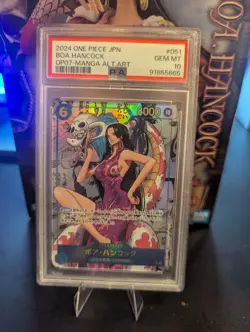 PSA 10 ONE PIECE Card Boa Hancock OP07-051 Comic Parallel Manga Alt Art Japanese - Image 1