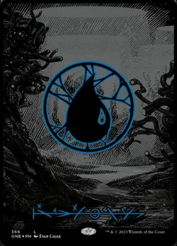 [1x] Island (366) - Oil Slick Raised Foil Near Mint, English Phyrexia: All Will - Image 1