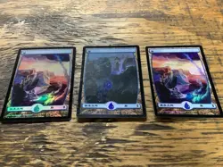 Lot Of 3 MTG Foreign Vintage Island Mana Land Cards Zendikar Foil Japanese Blue - Image 1