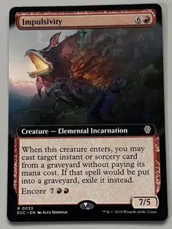 MTG Lorwyn Eclipsed Commander Impulsivity Creature RARE REGULAR #0033 - Image 1