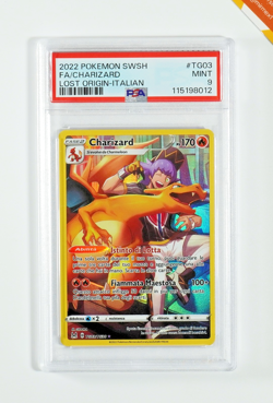 Pokemon PSA 9 Charizard #TG03 Full Art Origine Perduta 2022 Italiano - Image 1