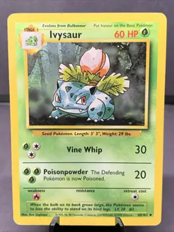 Pokemon TCG Ivysaur 30/102 Base Set Uncommon 1999 VTG WOTC LP - Image 1