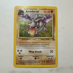 Pokemon TCG Aerodactyl Fossil Holo Card 1/62 Unlimited Rare - Image 1
