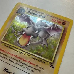 Pokemon TCG Aerodactyl Fossil Holo Card 1/62 Unlimited Rare - Image 2