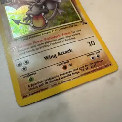 Pokemon TCG Aerodactyl Fossil Holo Card 1/62 Unlimited Rare - Image 3
