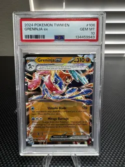 Pokemon TCG Twilight Masquerade Greninja EX Double Rare Holo Card 106/167 PSA 10 - Image 1
