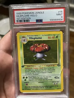 1999 Pokemon Jungle #15 Vileplume Holo 1st Edition Mint PSA 9 - Image 1