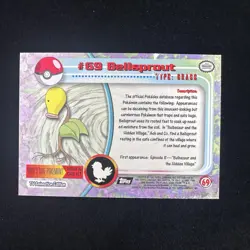 1999 Topps Pokemon TV #69 Bellsprout Silver Foil Black Logo (Rays 2nd Print) - Image 2