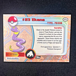 1999 Topps Pokemon TV #23 Ekans Silver Foil Black Logo (Rays 2nd Print) - Image 2