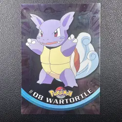 1999 Topps Pokemon TV #08 Wartortle Silver Foil Blue Logo - Image 1