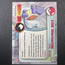 1999 Topps Pokemon TV #08 Wartortle Silver Foil Blue Logo - Image 2