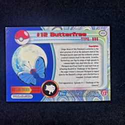 Butterfree Foil #12 Topps Pokemon TV Animation Blue Logo Holo - Image 2