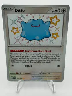 Ditto 201/091 - Paldean Fates Baby Shiny Holo Rare Pokemon TCG NM - Image 1