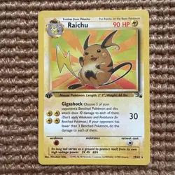 Pokemon TCG -- Fossil Set -- Rare -- 1st Edition -- Raichu -- 29/62 - Image 1