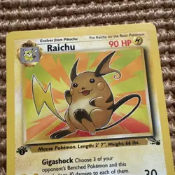 Pokemon TCG -- Fossil Set -- Rare -- 1st Edition -- Raichu -- 29/62 - Image 3