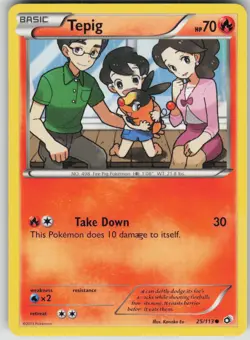 Pokemon TCG Tepig Common Legendary Treasures 25/113 - Image 1