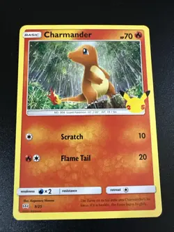 Pokemon Card 25th Anniversary Promo Charmander 9/25 LP - Image 1