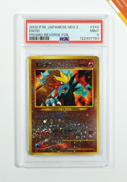 Pokemon PSA 9 Entei #244 Neo Premium File 2 Reverse Holo 2000 Japanese - Image 1