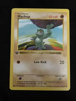 Pokemon Machop (52/102) 1st Edition Shadowless Base Set NM/M NP - Image 1