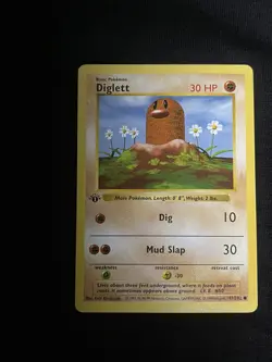 1999 Pokemon 1st Edition Shadowless Diglett Base Set 47/102 NM/M NP - Image 1