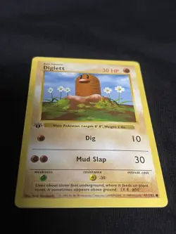 1999 Pokemon 1st Edition Shadowless Diglett Base Set 47/102 NM/M NP - Image 2