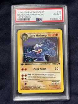 Pokemon Cards: 1st Edition Team Rocket Rare Holo: Dark Machamp 10/82: PSA 8 - Image 1