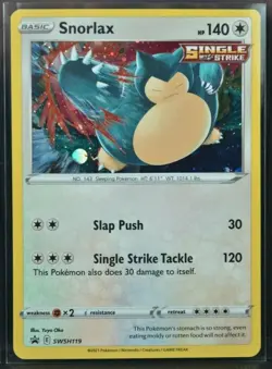 Snorlax SWSH119 Black Star Promo 2021 Rare Cosmos Holo Rare Pokemon TCG Card NM - Image 1