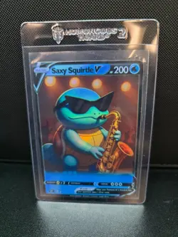 PokeTeamLegends Pokemon Card Holo (FanArtCustomMade) PTL547 Saxy Squirtle - Image 1