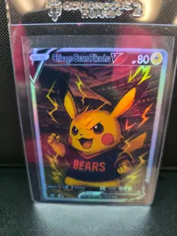 PokeTeamLegends Pokemon Card Holo (FanArtCustomMade) PTL681 Bears Pikachu - Image 1