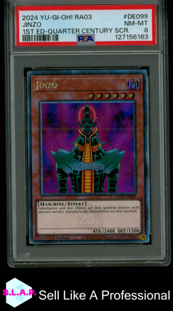 JINZO 1ST ED-QUARTER CENTURY SCR. YU-GI-OH! GER RA03 2024 DE099 PSA 8 - Image 1