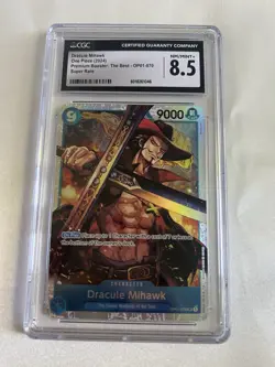 One Piece TCG Dracule Mihawk OP01-070 Super Rare Romance Dawn CGC 8.5 - Image 1